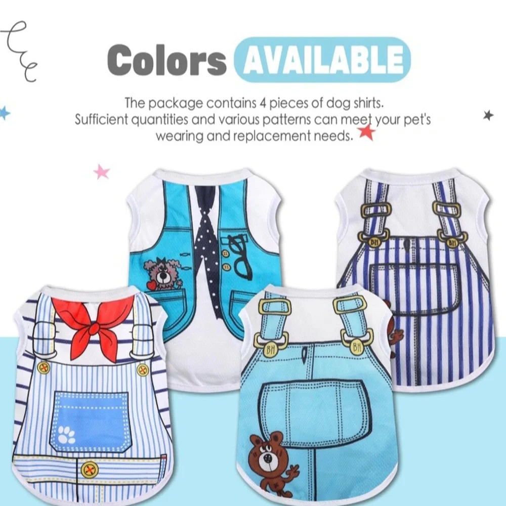 4 Pack Mesh Dog Shirts for Small Dogs - Picture 3 of 8